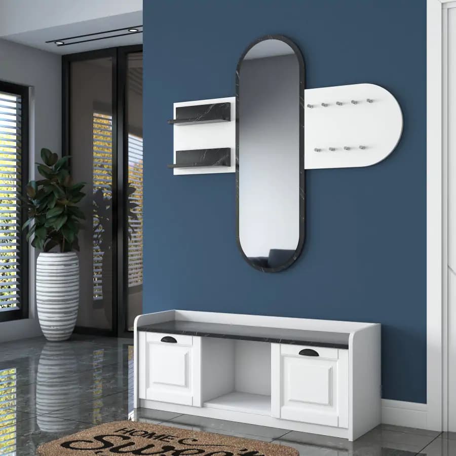 Casarredo Předsíňová stěna RIVOLI - bílá/mramor - náhled 2