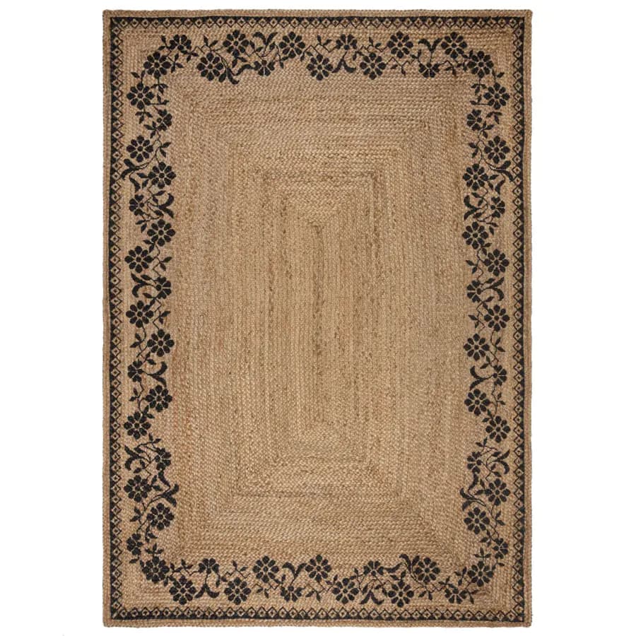 Flair Rugs Kusový koberec Printed Jute Maisie Natural/Black 200x290 cm