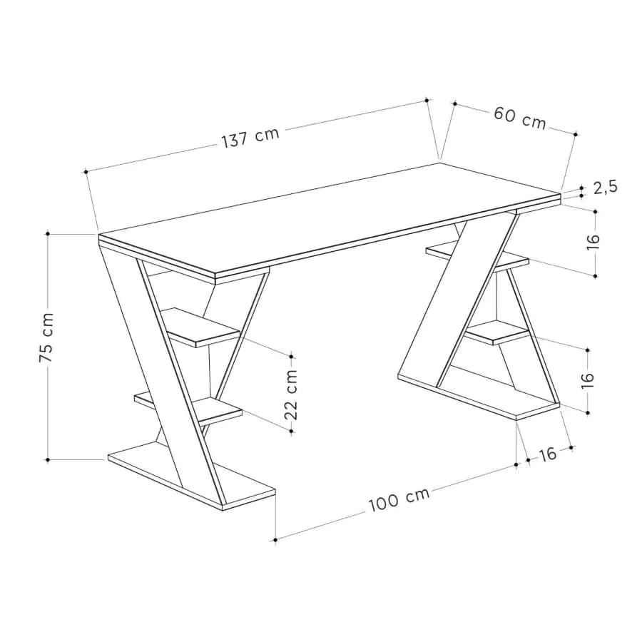 Casarredo Psací stůl POLYXENA - bílý / antracit - náhled 4