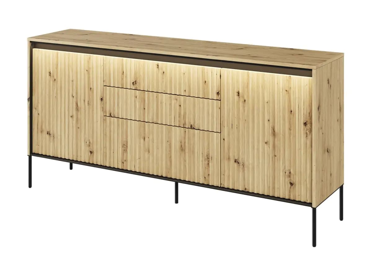 Casarredo Komoda 2D3S s LED IPOLIS - dub artisan