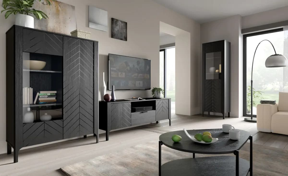 Casarredo Vitrína 1D KENORA - černá - náhled 5