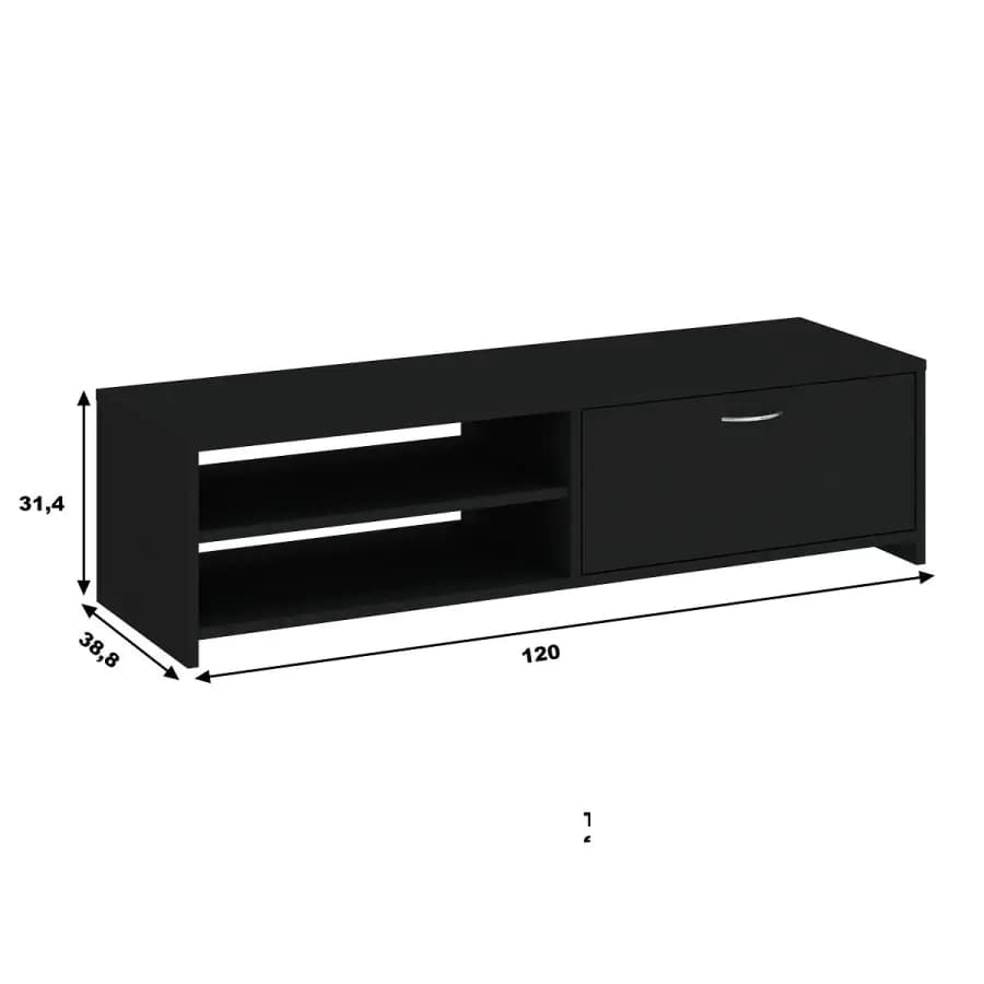 Casarredo Televizní stolek 1D CARINO - černá - náhled 2