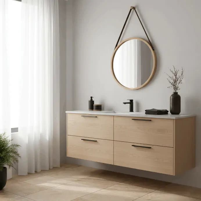 Autronic Zrcadlo kulaté AZR-B053 NAT - přírodní - náhled 2