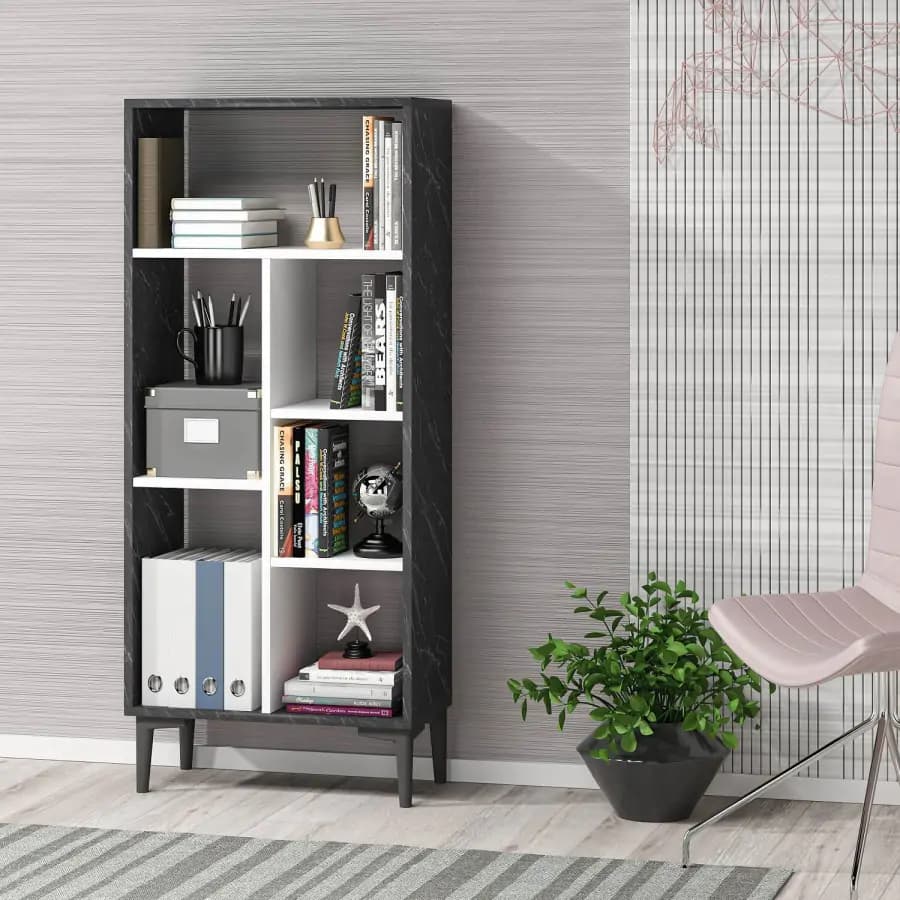 Casarredo Regál LOUDEN - antracit/bílá