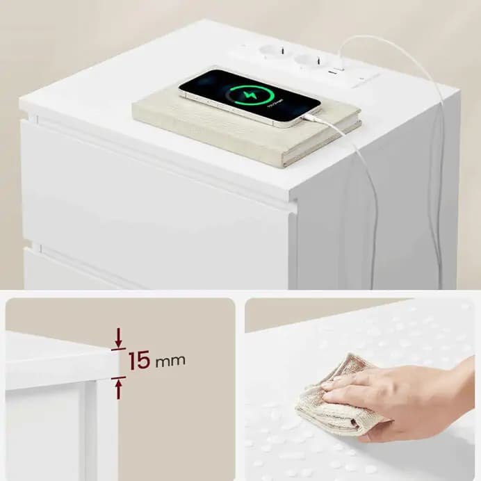 Autronic Chytrý noční stolek ANT-E1161 WT - náhled 5